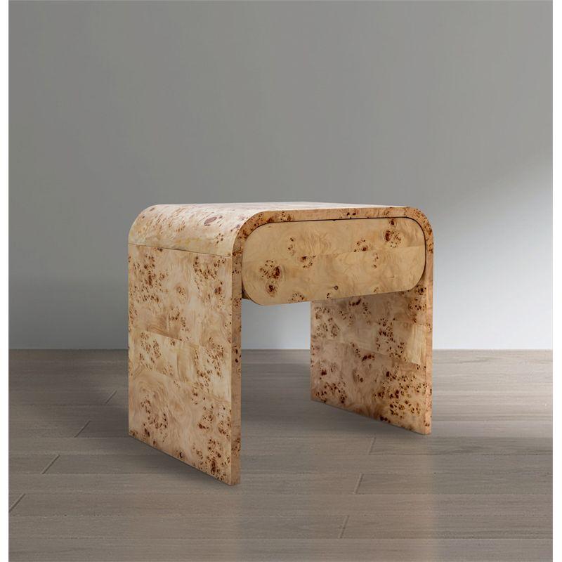 Meridian Furniture Cresthill Burl Wood Night Stand