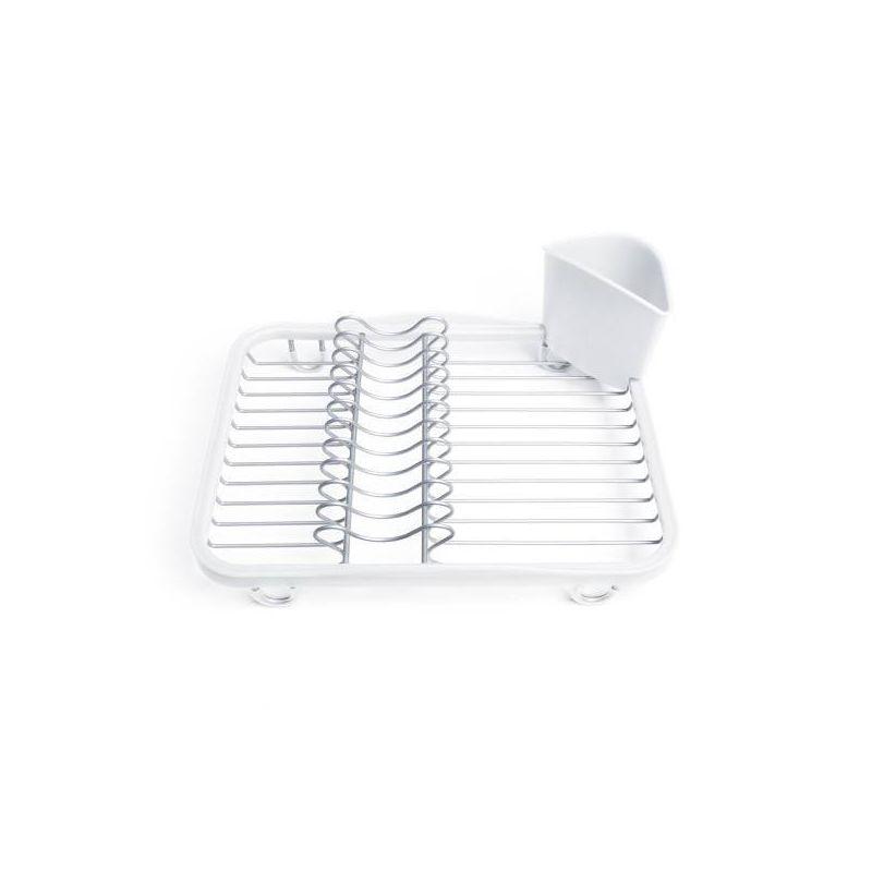 White Metal In-Sink Dish Rack with Utensil Cup