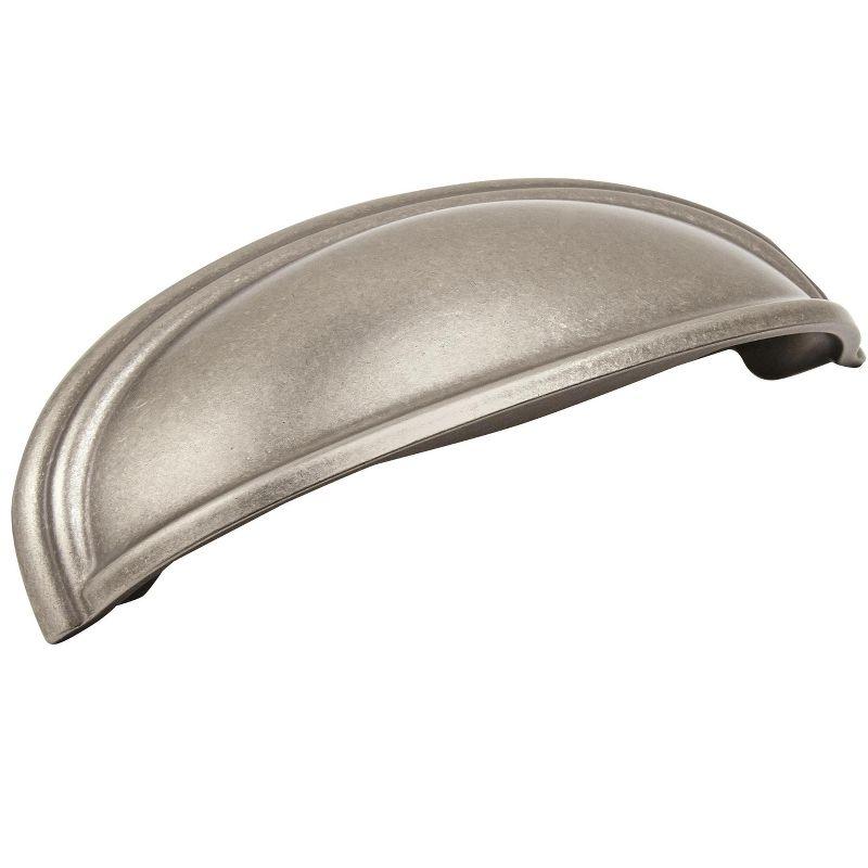 Amerock Ashby 3 inch or 4 inch (76mm or 102mm) Center-to-Center Weathered Nickel Cabinet Cup Pull