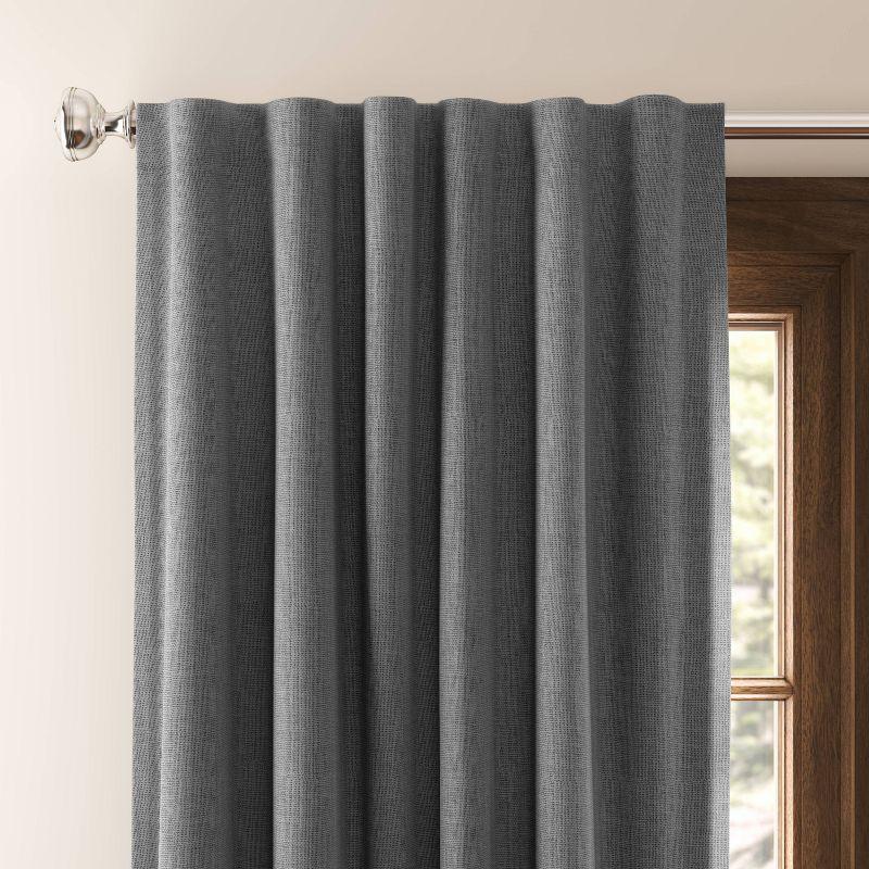 Aruba Charcoal Gray Blackout Cotton Polyester Curtain Panels