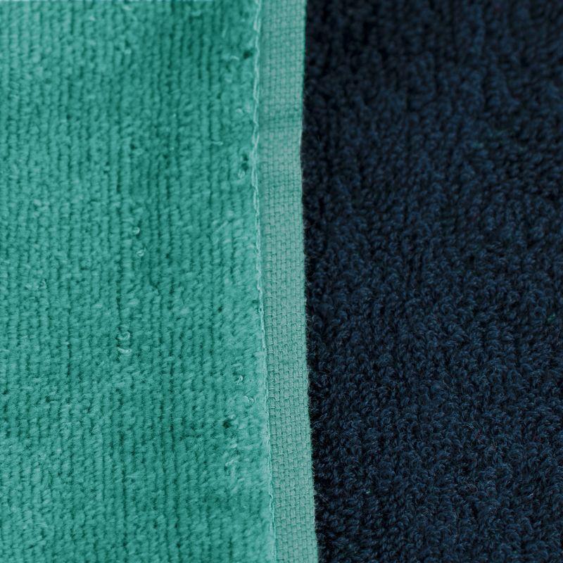 Mystic Dolphin Cotton Oversized Reversible Beach Towel Set of 2, Teal - Blue Nile Mills