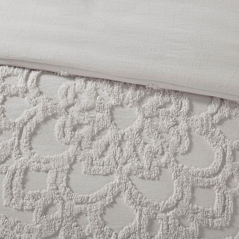 Madison Park Laetitia Tufted Chenille Cotton 3 Piece Medallion Duvet Cover Set