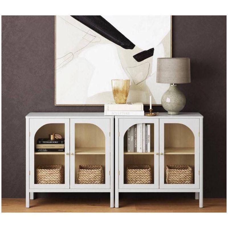 Nathan James Set of 2 Mason Console Cabinet with Doors White