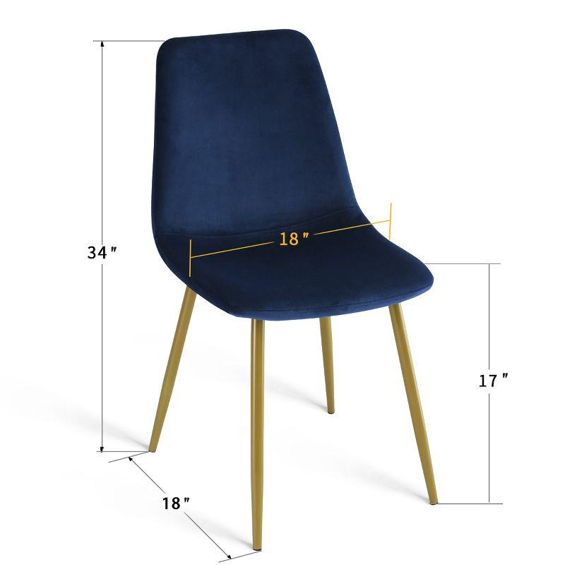 Set of 4 Bingo Blue Upholstered  Side Chair -Maison Boucle