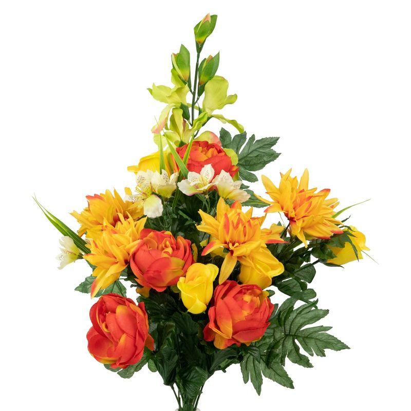 Allstate Floral 27" Dahlia, Peony and Rose Artificial Silk Floral Half Bouquet