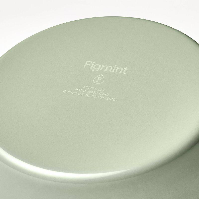6" Enameled Cast Iron Skillet Sage Green - Figmint™: Even-Heating, Oven-Safe, Nonstick, Induction Compatible