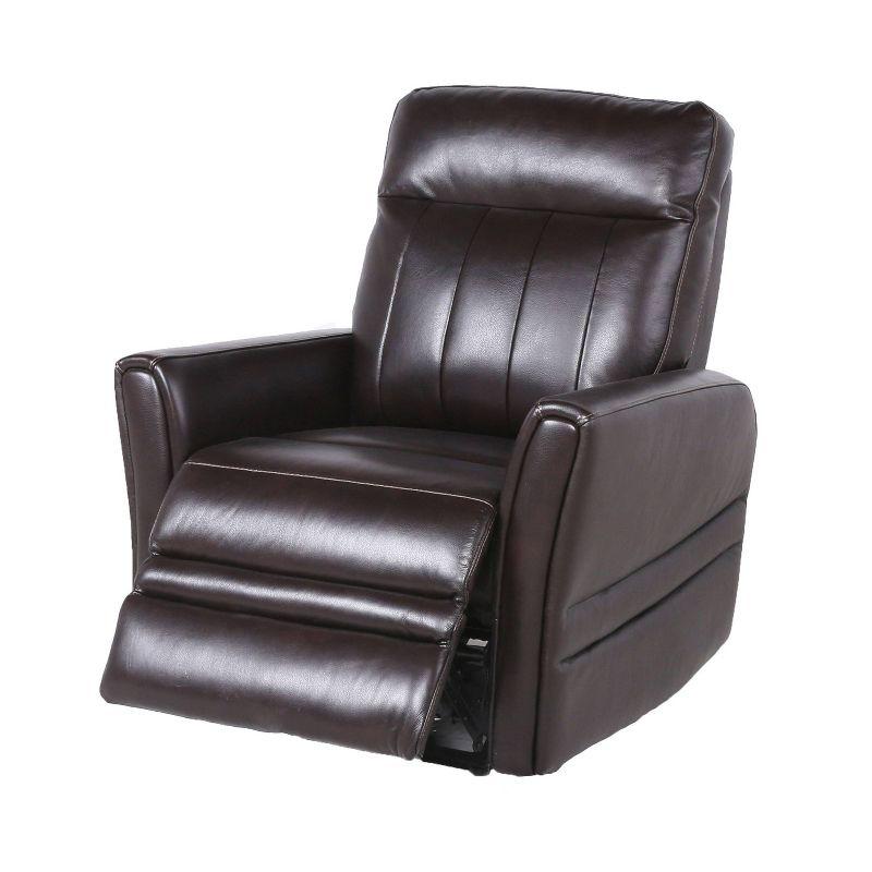 Coachella Power Recliner Chair Brown: Top-Grain Leather, USB Port - Steve Silver Co.