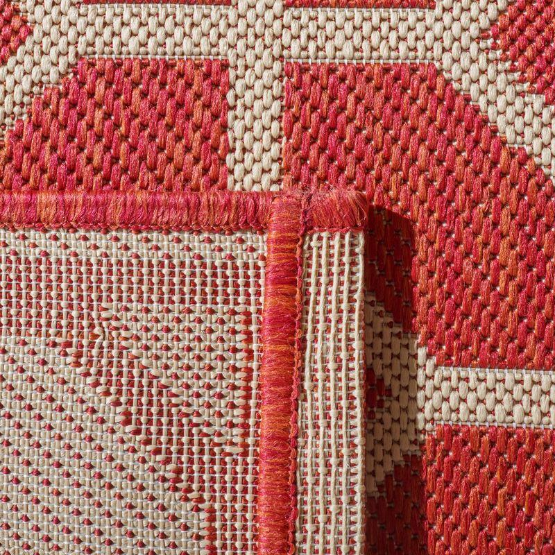 Beach House BHS127 POWER LOOMED Indoor/Outdoor Runner Rug - Red/Creme - 2'2"x6' - Safavieh