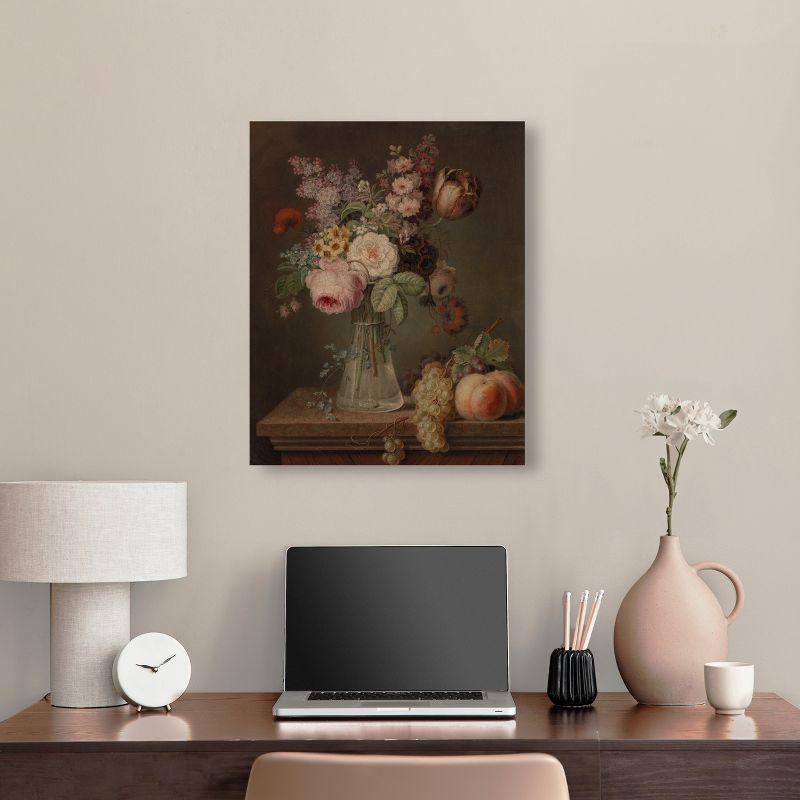 Art Remedy Flower Piece in Glass Vase Vintage Classic Roses Wall Art, 20" x 24", Gallery Wrapped