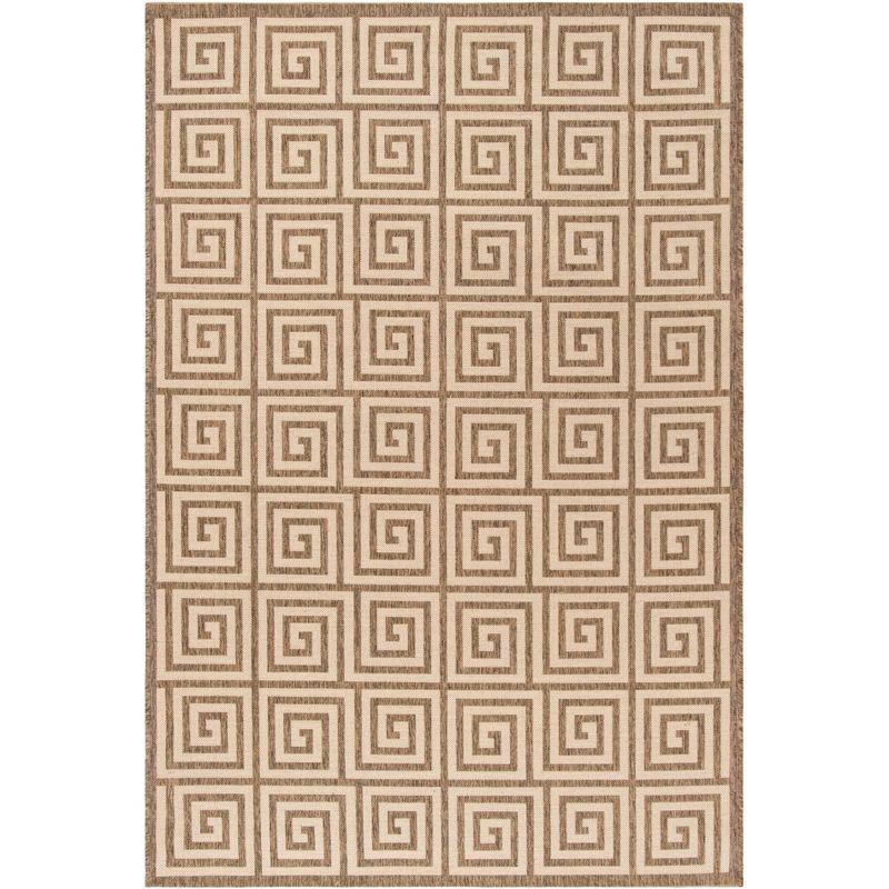 Blue Geometric Easy Care Synthetic Area Rug 5' x 7'