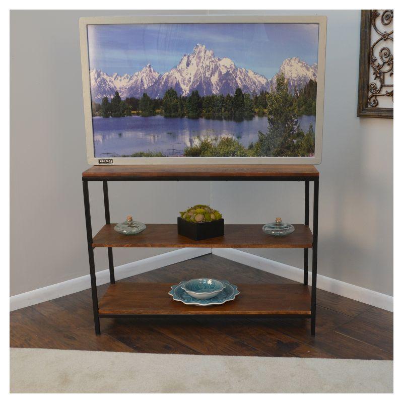 Carolina Living Finley Console/TV Stand - Chestnut/Black and Table: Entryway Shelf, Media Storage