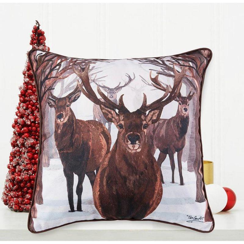 C&F Home 18" x 18" Deer Descending Christmas Holiday Throw Pillow