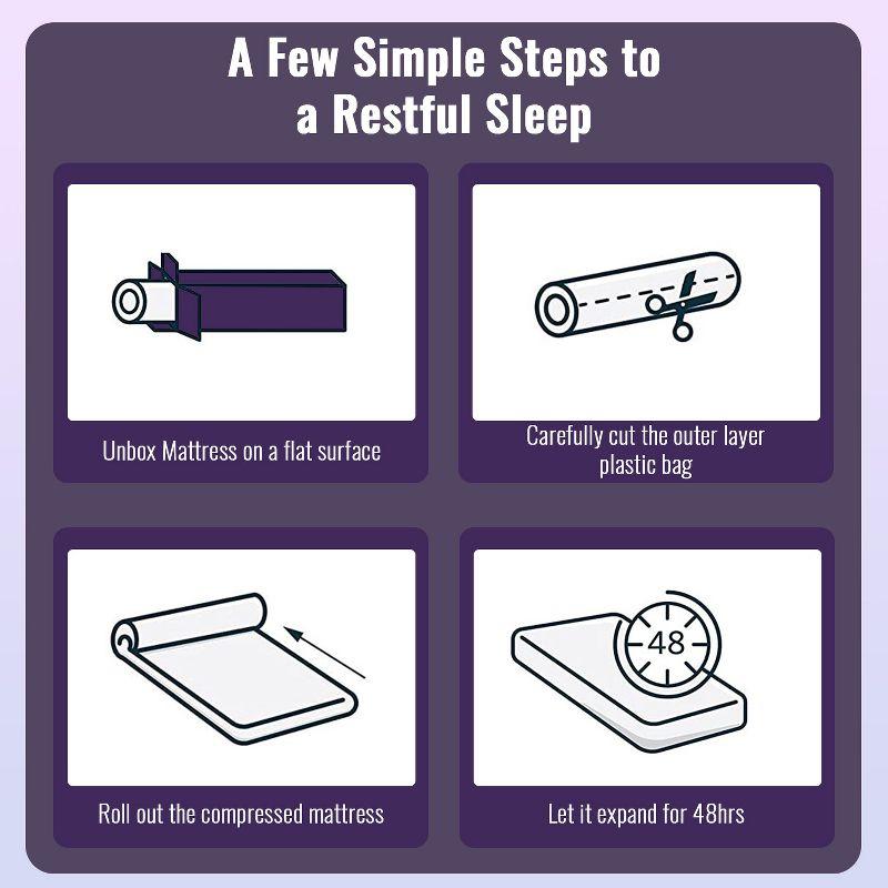 FDW 10 Inch Full Memory Foam Mattress Cooling Gel Bamboo Charcoal Infused Mattress Mattress CertiPUR-US Certified Breathable Bed Mattress,White (Full)