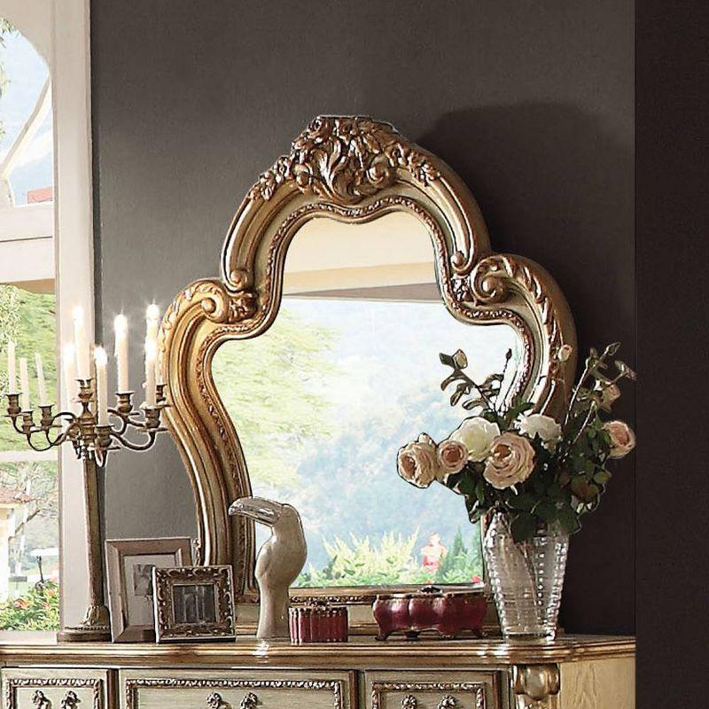 Acme Furniture Dresden Dresser Mirror Gold Patina/Bone