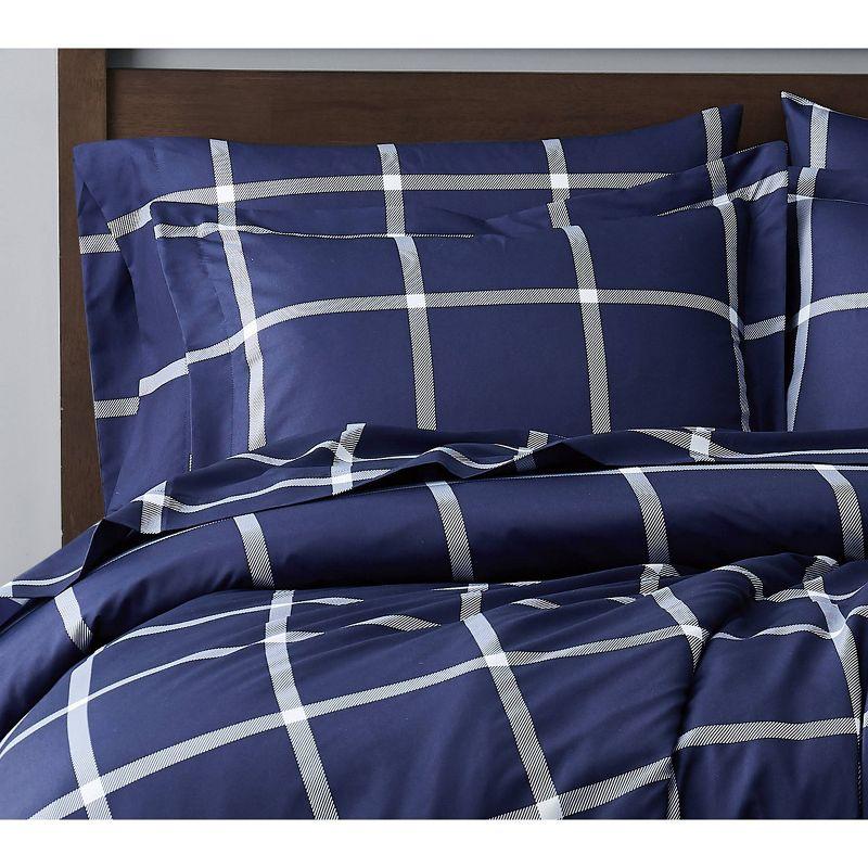 Printed Windowpane Duvet Cover Set - Truly Soft