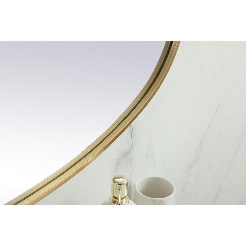 Elegant Lighting Metal Frame Oval Mirror 24x48 Inch in Brass