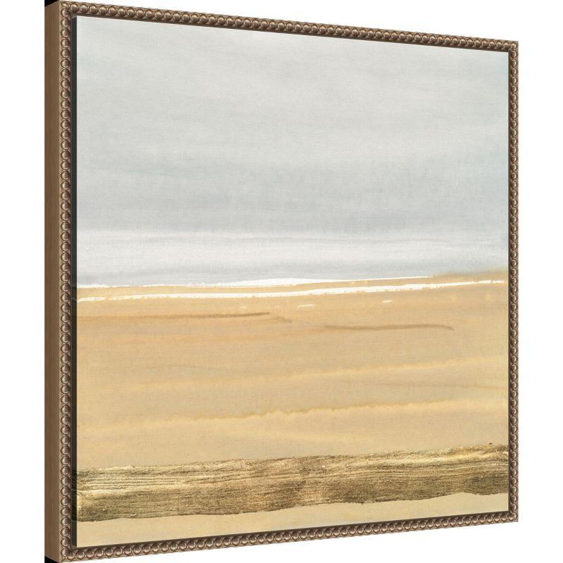 Amanti Art Abstract Gold Beach III by Chris Paschke Canvas Wall Art Print Framed 22 x 22-in.