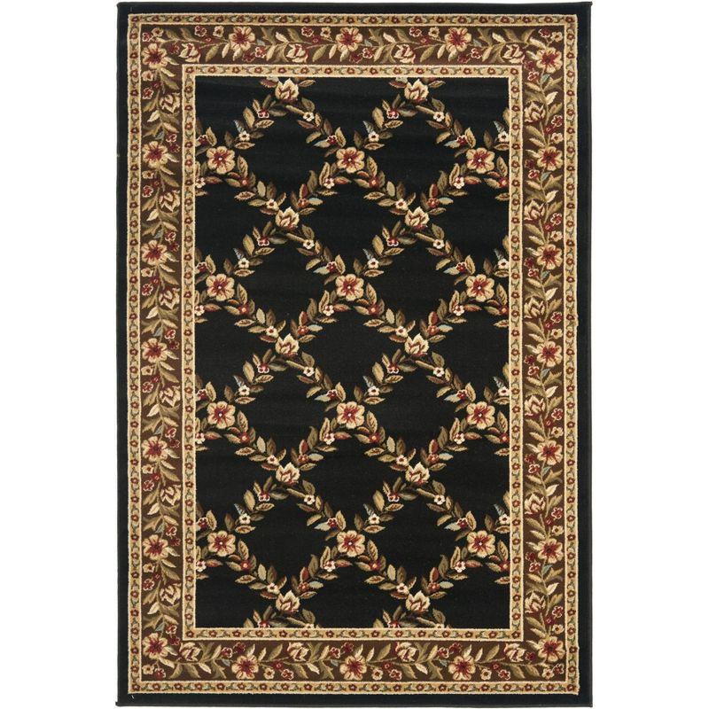Lyndhurst LNH557 Power Loomed Area Rug - Black/Brown - 4'x6' - Safavieh