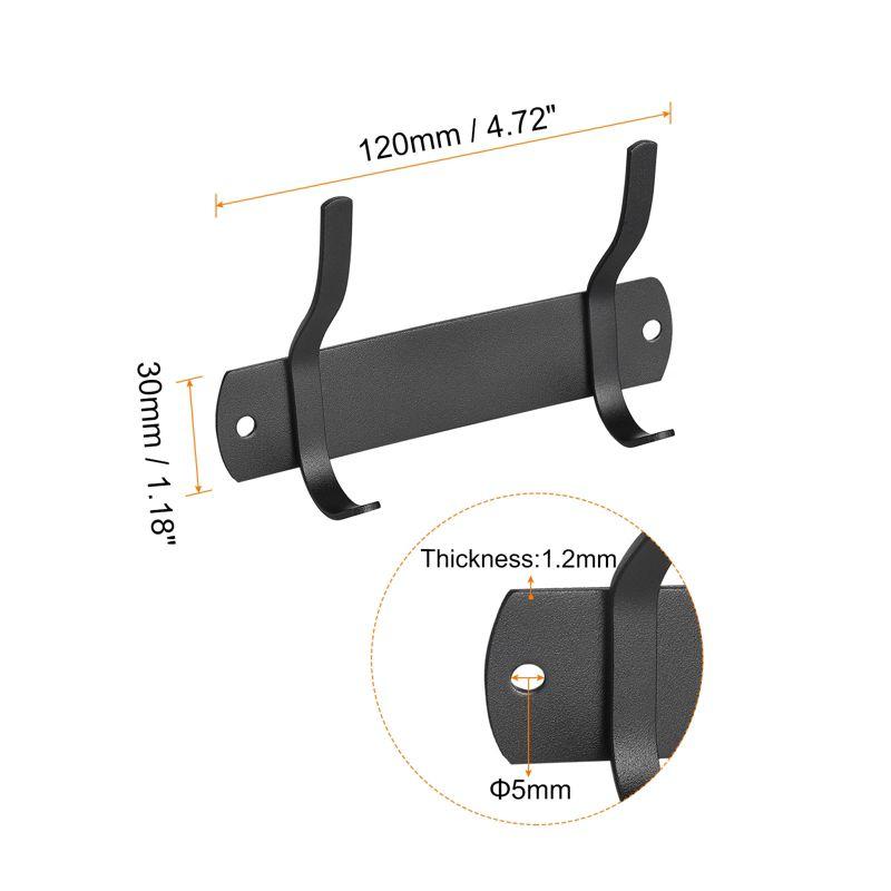 Unique Bargains Stainless Steel Wall Mounted Waterproof Bedroom Coat Hook Rack 2 Pcs 2 Hooks