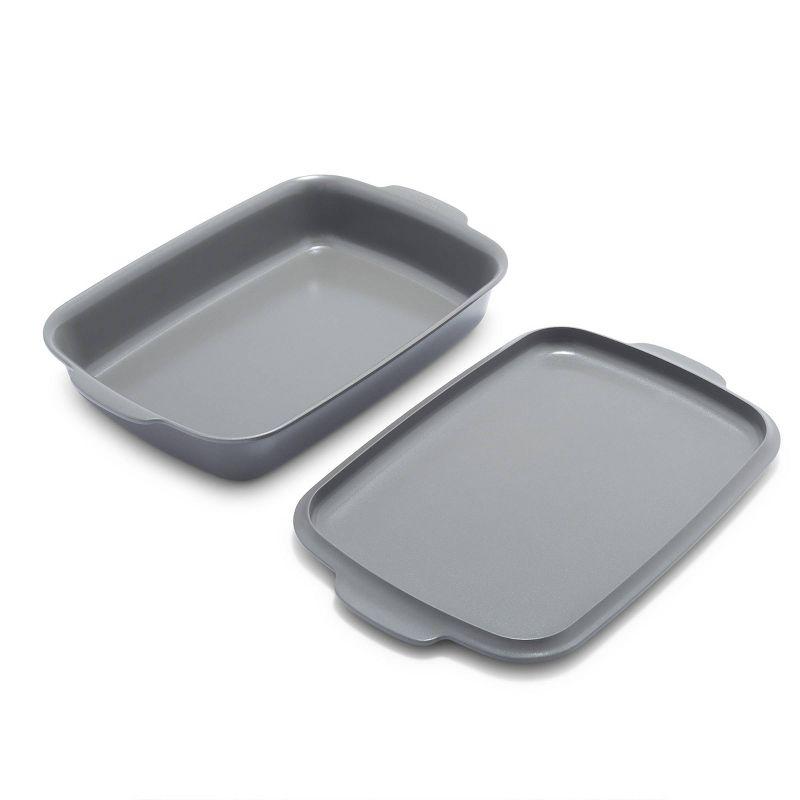 GreenPan Premiere Ovenware Ceramic Nonstick Rectangular Pan 13"x9" with Lid Gray