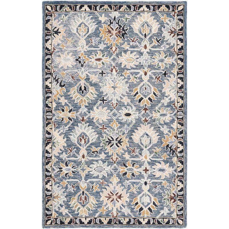 Handmade Gray Tufted Wool Square Area Rug - 5' x 5'