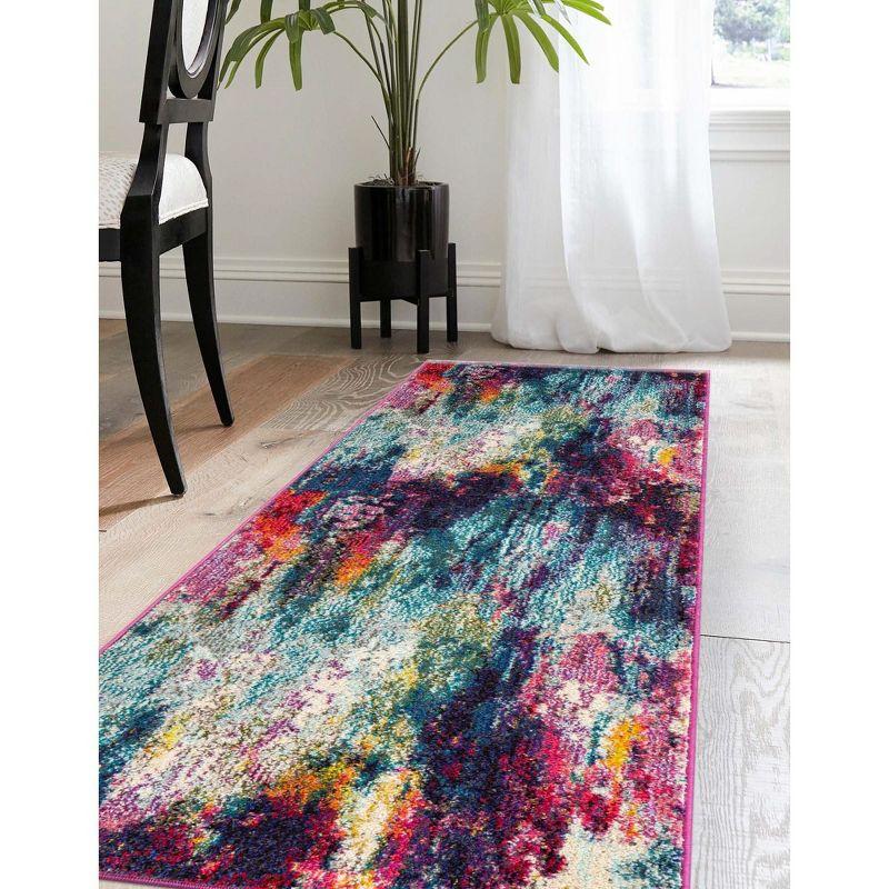 Unique Loom Chromatic Sunset Abstract Indoor Woven Area Rug