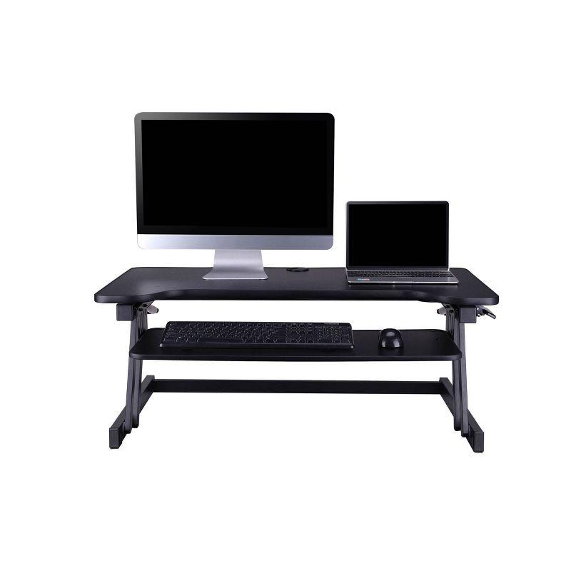 ErgoFlex Black 37.5" Wide Adjustable Standing Desk Converter