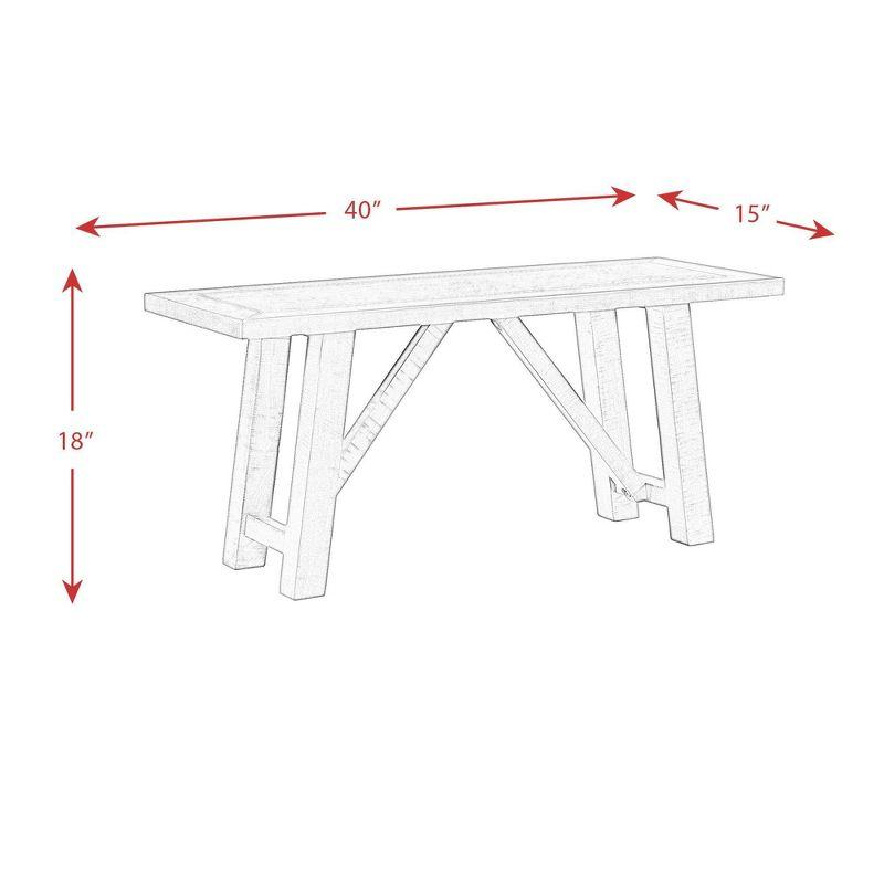 Carter Dining Bench Graphite Gray - Picket House Furnishings: Rustic Trestle Base, Solid Wood, Seats 2