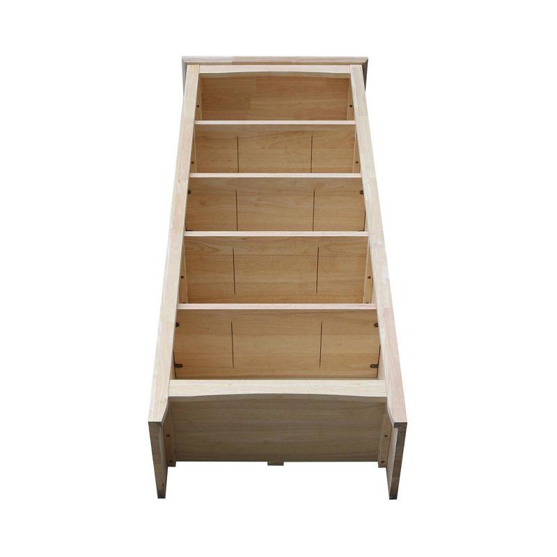 60"x24" Shaker Bookcase Unfinished - International Concepts: 5-Tier, Rubberwood, Enclosed Back, Adjustable Shelves