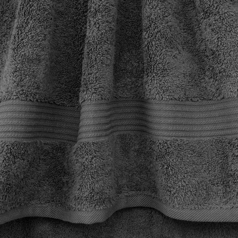 American Soft Linen Salem 6 Piece Towel Set, 100% Cotton Bath Towels for Bathroom, Dark Gray