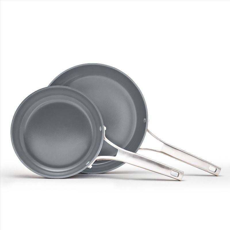 Calphalon  Premier Ceramic Nonstick 8" and 10" Frying Pan Set, Midnight Blue