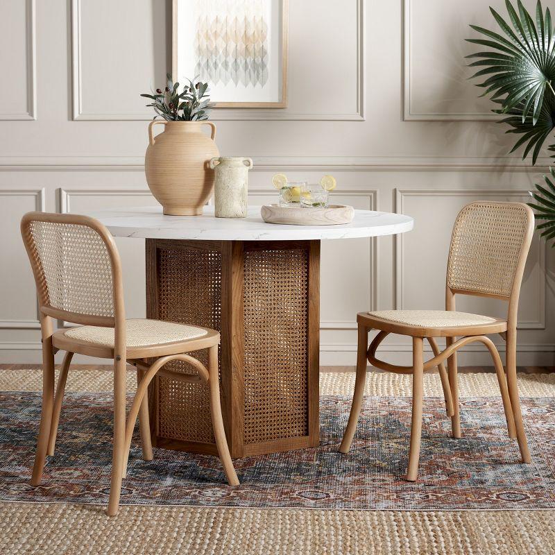 Natural Cane and Wood Side Chair Set