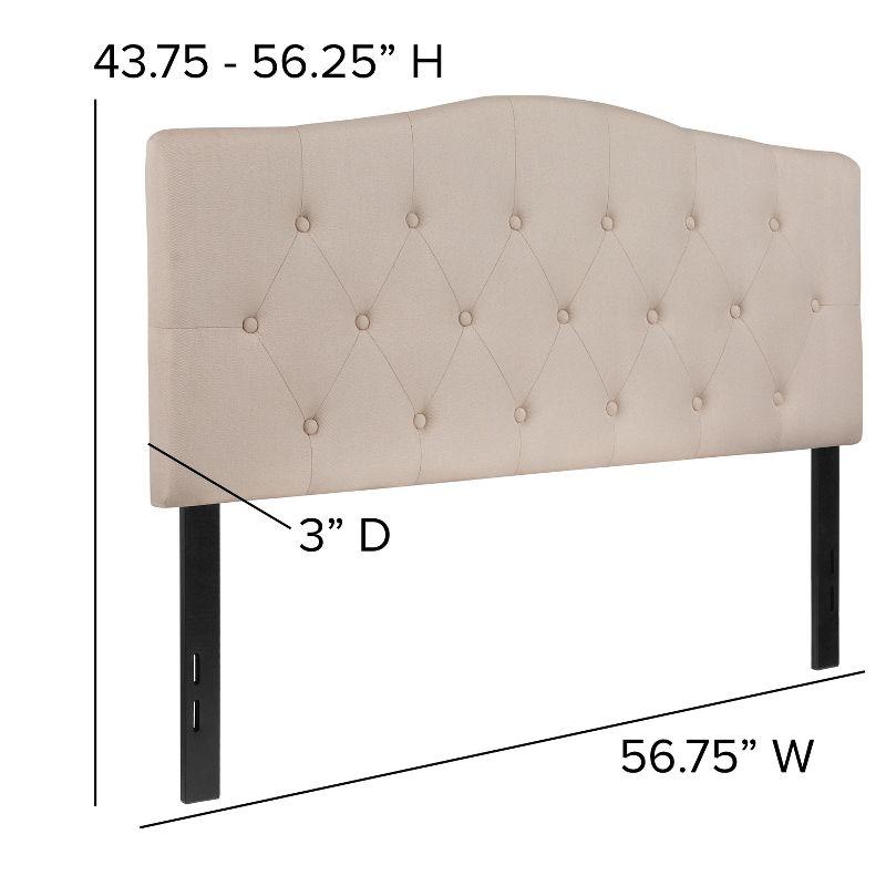 Flash Furniture Cambridge Tufted Upholstered Full Size Headboard in Beige Fabric