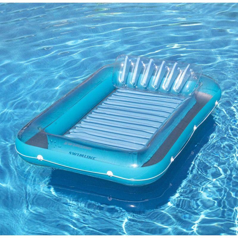 Swimline Blue Inflatable Swimming Pool Suntan Lounger with Pillow 70"