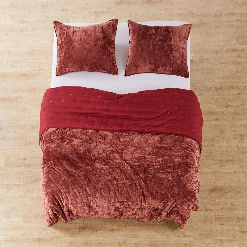 Abruzzi Velvet Red King Quilt - Birch Hill by Levtex Home