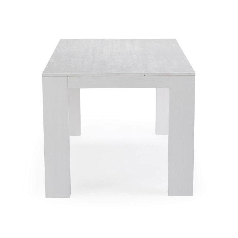 Plank+Beam 72" Modern Dining Table for 6, Solid Wood Rectangular Dining Table for Kitchen/Dining Room, White Wirebrush