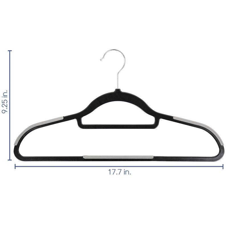 Elama 50 Piece Black and Gray Plastic Non-Slip Hangers