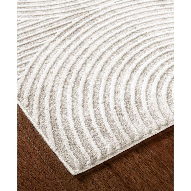 TOWN & COUNTRY Luxe Maya Soft Arches Neutral Indoor Area Rug with High-Low Texture, Ivory/Greige