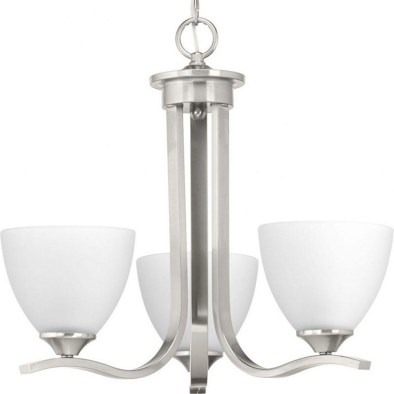 Laird Brushed Nickel 3-Light Chandelier with Glass Shades