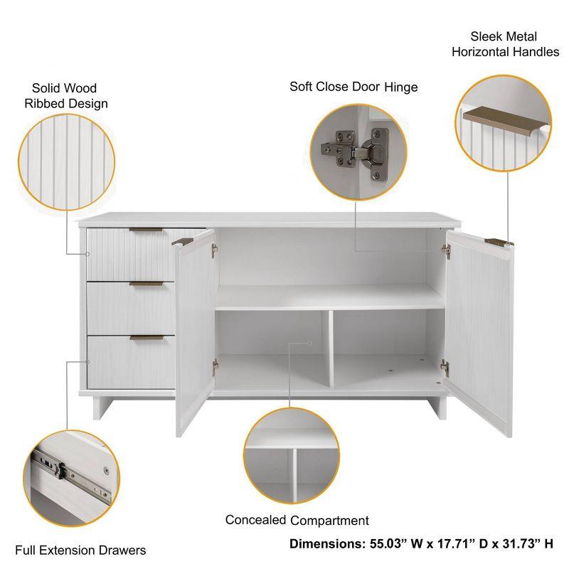 55.07" Granville Modern 3 Drawer Sideboard - Manhattan Comfort