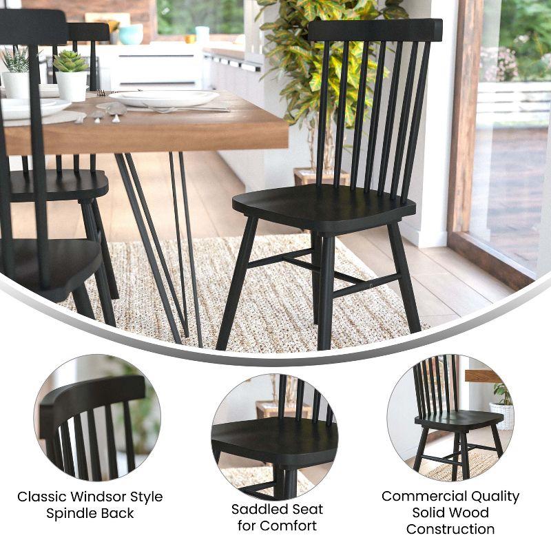 2pk New Grange Spindle Back Chairs Black - Sauder: Solid Wood, Unupholstered, Set of Two