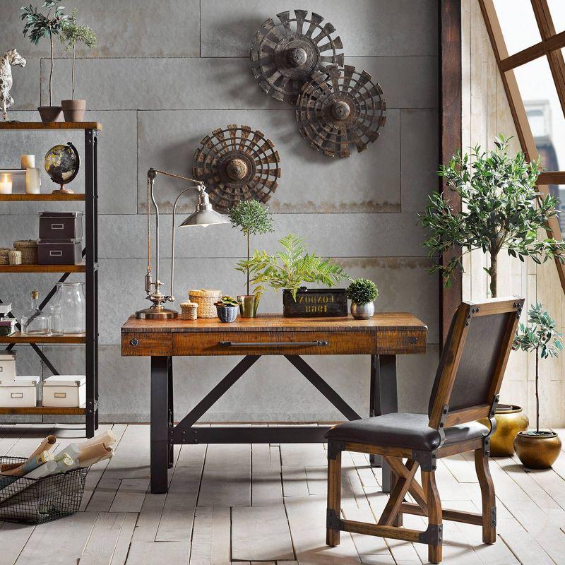 Lancaster Desk Amber/Graphite - Ink+Ivy: Solid Wood with Metal Frame, 1 Drawer, Full Extension Glides