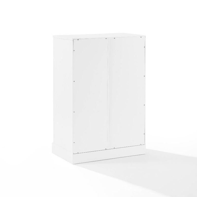 Crosley Stanton Storage Cabinet White: Traditional Farmhouse Style, 2 Adjustable Shelves, 1 Drawer