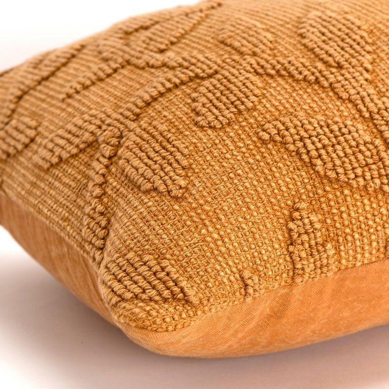 HomeRoots 14" X 26" Pumpkin Botanical Cotton Throw Pillow With Texture