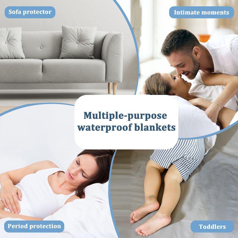 Kritter Planet Waterproof Bed Blanket, Washable Stain Proof Pad Bed Cover, Reversible Leakproof Furniture  Protector, Queen Size