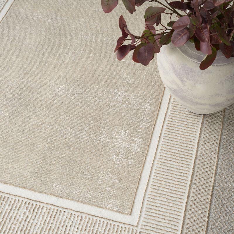 Nourison Glam 5'3" x 7'3" Ivory Modern Indoor Rug
