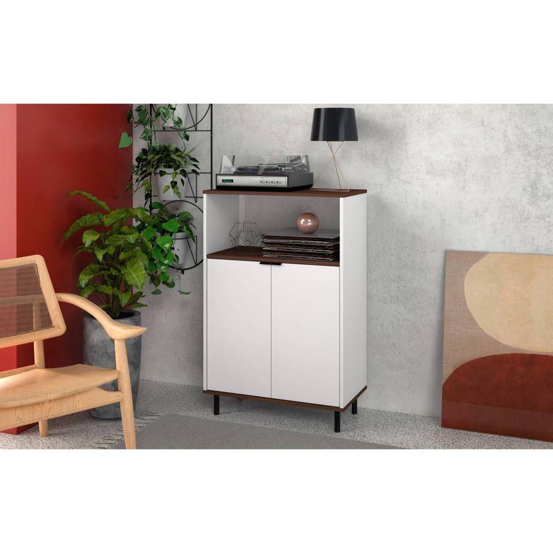 Mosholu 41'' White and Nut Brown Modern Accent Cabinet with Storage
