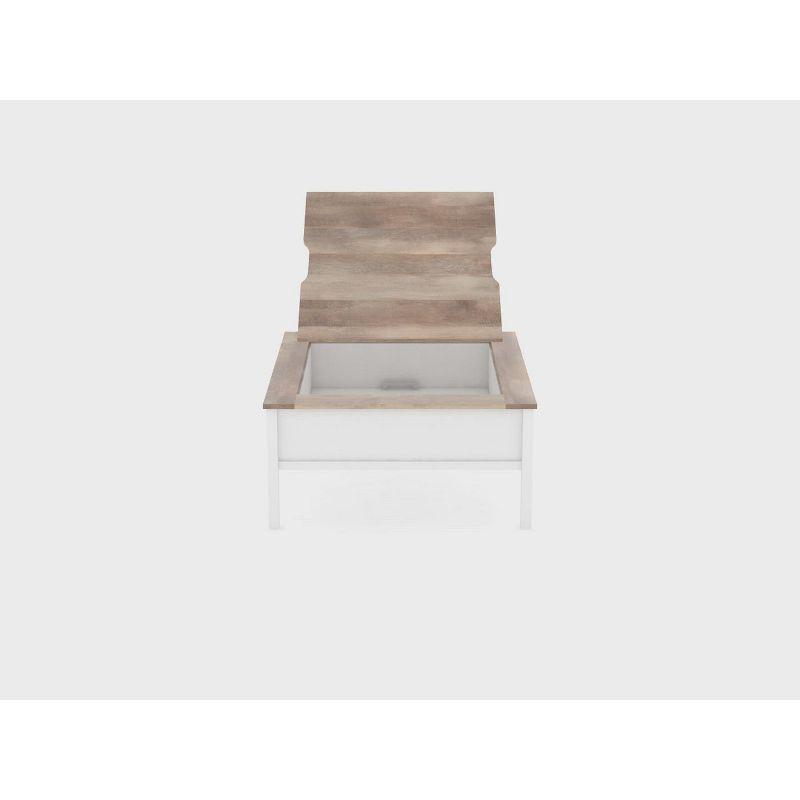 Cottage Road Gaming Coffee Table with Reversible Top Soft White - Sauder: Chess & Checkers, Adjustable Storage Shelf