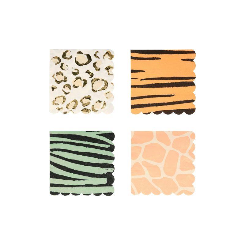 Safari Animal Print Neon and Gold Foil Luncheon Napkins