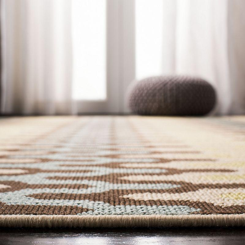 Hampton HAM518 Indoor/Outdoor Machine Made Accent Rug - 2'7"x5' - Light Blue/Green - Safavieh